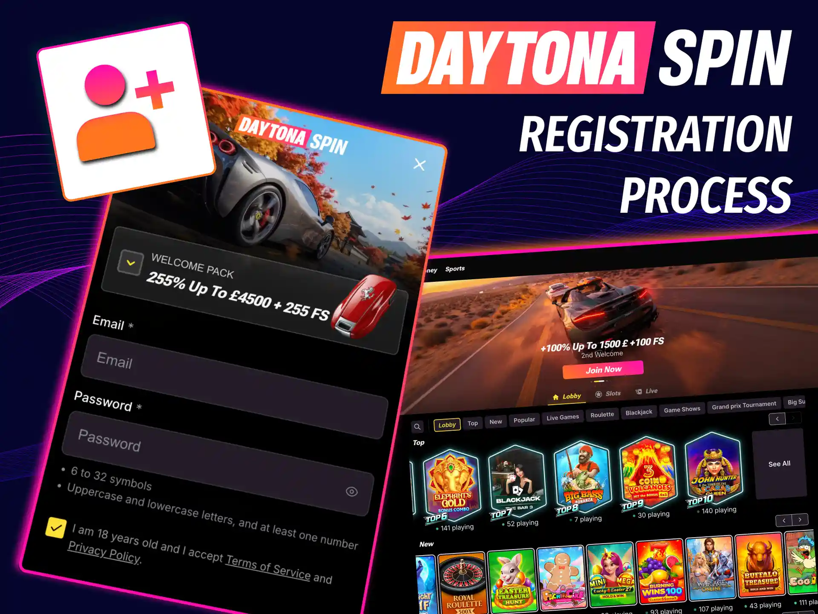 Welcome offer up to £4,500 and 255 free spins